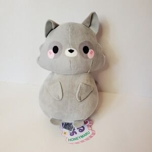 Honey Maru Raccoon Plush Gray Stuffed Animal Kawaii Cute Plushie Toy